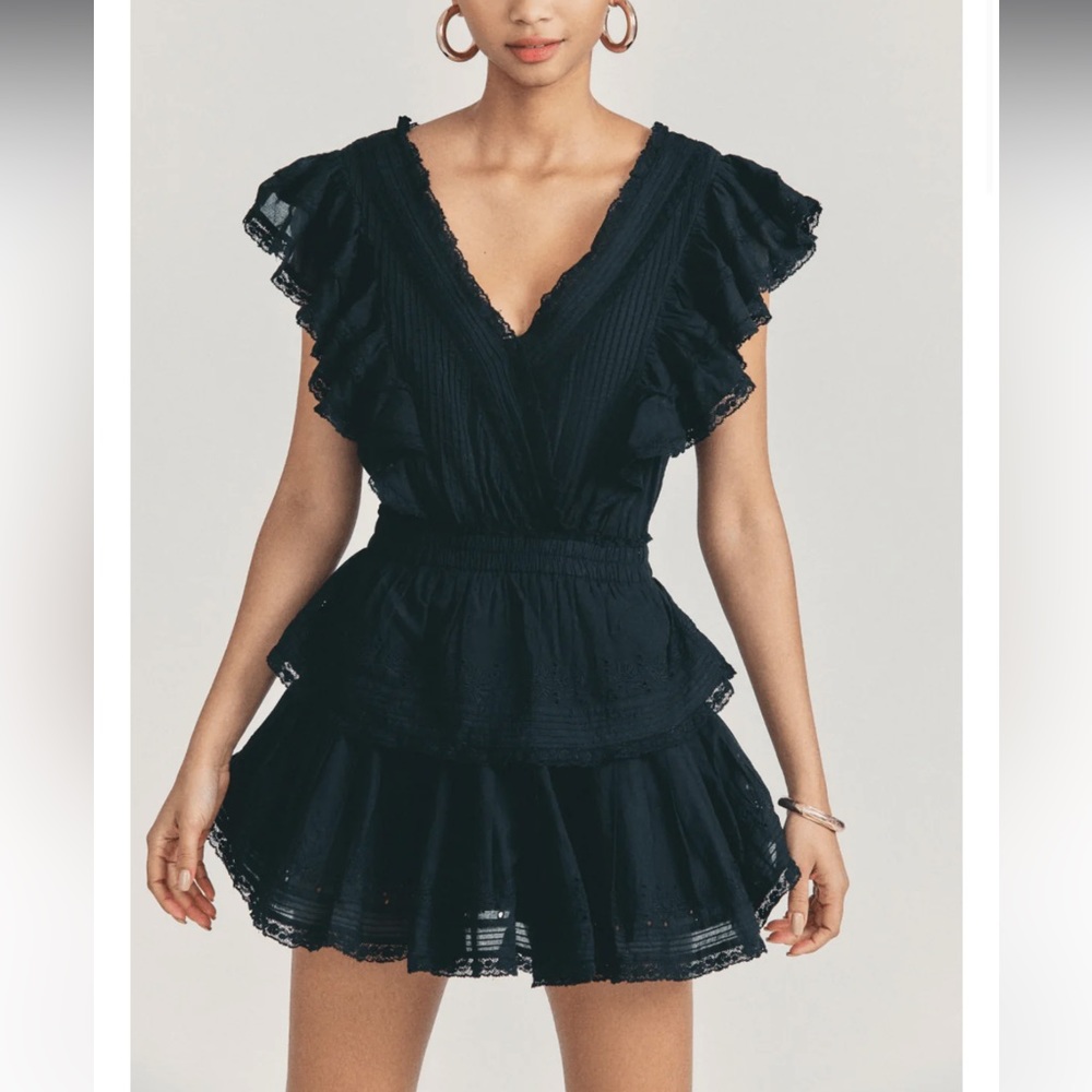 LoveShackFancy Gwen Dress in Black